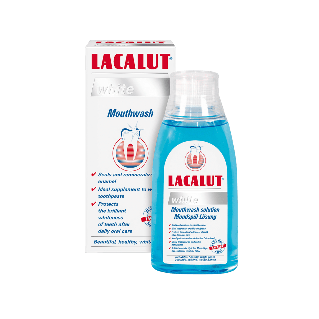 Lacalut white Mouthwash - 300ml | لاكالوت غسول فم مبيض للأسنان - 300 مل